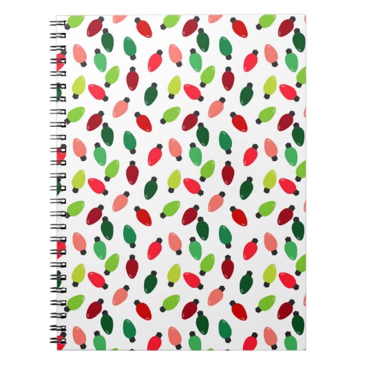 Christmas Tree Lights Bulbs Cover Notebook Journal ノートブック (正面)