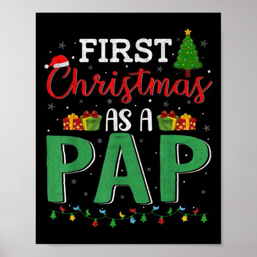 Christmas Tree Lights Decor Funny First Christmas  ポスター (正面)