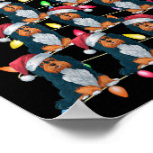 Christmas Tree Lights Men Women Santa Havanese Dog ポスター (角)