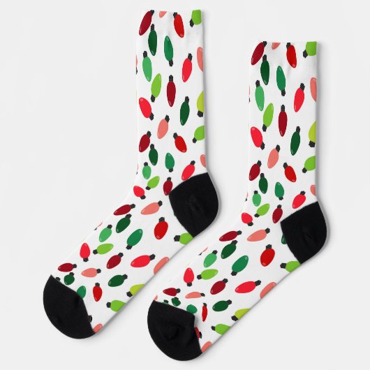 Christmas Tree Lights Original Print Socks ソックス (左)
