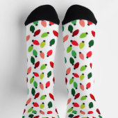 Christmas Tree Lights Original Print Socks ソックス (上部)