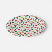 Christmas Tree Lights Party Paper Plates ペーパープレート (アングル)