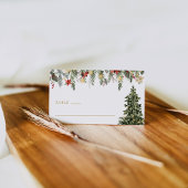 Christmas Tree Lights Pine Winter Wedding プレイスカード