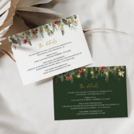 Christmas Tree Lights Pine Winter Wedding Details エンクロージャーカード