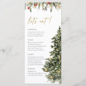 Christmas Tree Lights Pine Winter Wedding Dinner メニュー (正面)