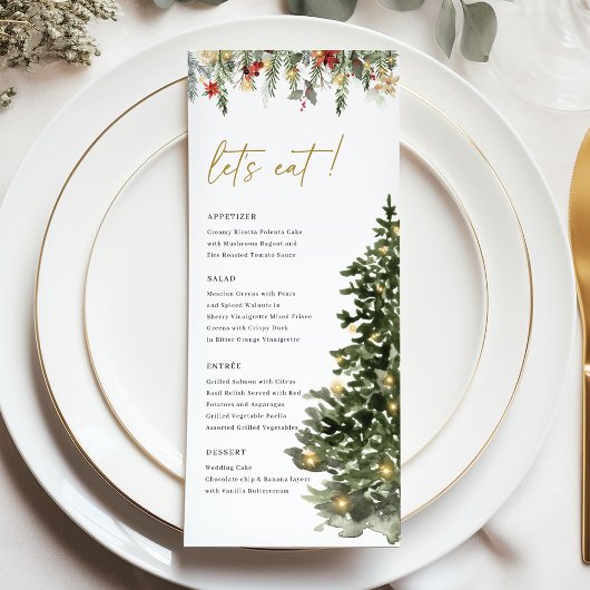 Christmas Tree Lights Pine Winter Wedding Dinner メニュー
