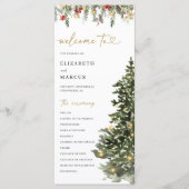 Christmas Tree Lights Pine Winter Wedding Program プログラム (正面)