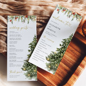 Christmas Tree Lights Pine Winter Wedding Program プログラム