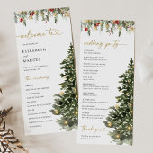 Christmas Tree Lights Pine Winter Wedding Program プログラム
