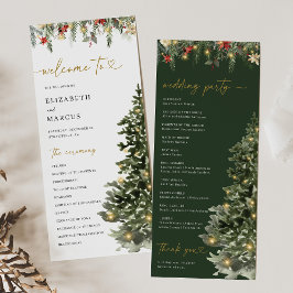 Christmas Tree Lights Pine Winter Wedding Program プログラム