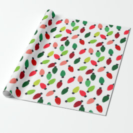 Christmas Tree Lights Print Wrap Paper ラッピングペーパー
