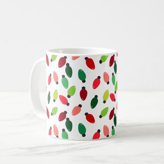 Christmas Tree Lights Printed Coffee Cup Mug コーヒーマグカップ (正面左)