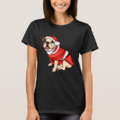 Christmas Tree Lights Santa Dog Xmas Boys Pugmas Tシャツ (正面)