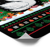 Christmas Tree Lights Swans Santa Ugly Xmas Sweate ポスター (角)