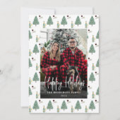 Christmas Tree Lights Wine Cheese Custom Photo シーズンカード (正面)