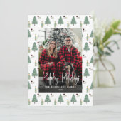 Christmas Tree Lights Wine Cheese Custom Photo シーズンカード (スタンド正面)