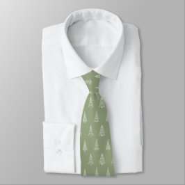 Christmas Tree Line Art Print - Neck Tie ネクタイ