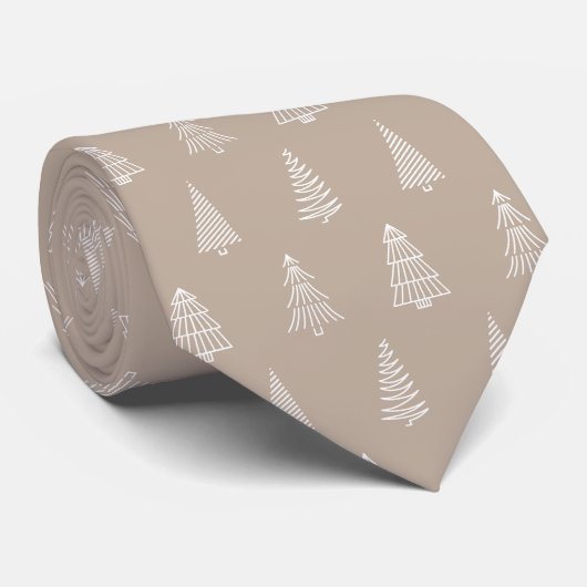 Christmas Tree Line Art Print - Neck Tie ネクタイ (ロール)