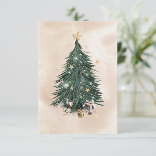 Christmas Tree Luxury Greeting Card サンキューカード (スタンド正面)