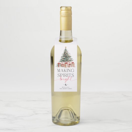 Christmas Tree Making Spirits Bright Gift ボトルネックタグ (ボトル)