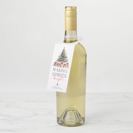 Christmas Tree Making Spirits Bright Gift ボトルネックタグ (アングル)