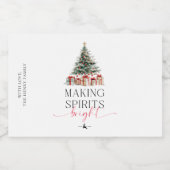 Christmas Tree Making Spirits Bright Gift リキュールボトルラベル (シングルラベル)