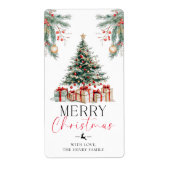 Christmas Tree Merry Christmas Gift Sticker ラベル (正面)