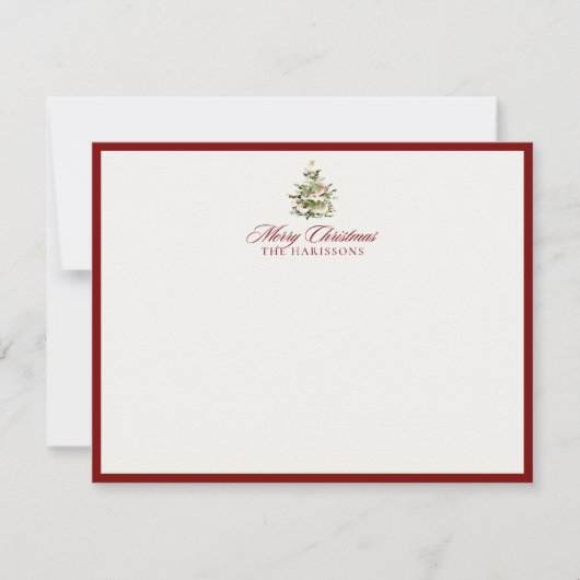 Christmas Tree Merry Christmas Note Card 招待状 (正面)