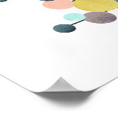 Christmas Tree Mid Century Modern Retro Dots ポスター (角)