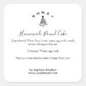 Christmas Tree Minimalist Bakery Ingredient Label スクエアシール (正面)