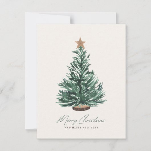 Christmas Tree Non-Photo Holiday Card シーズンカード (正面)