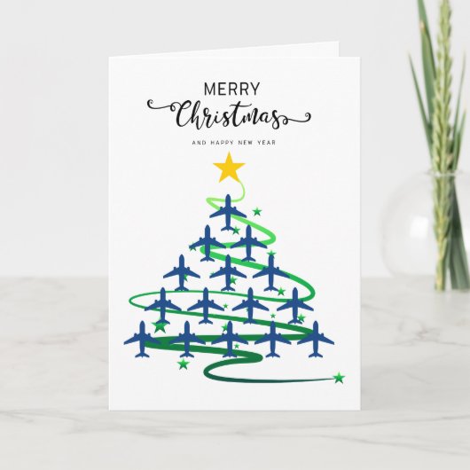 Christmas Tree of Airplanes, Minimalist Photo カード (正面)