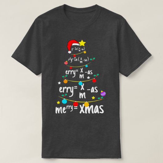 Christmas Tree of Equations数学おたく科学Teac Tシャツ (デザイン正面)