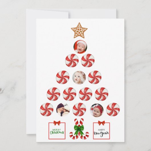Christmas Tree of Peppermint Candy，家族写真 シーズンカード (正面)
