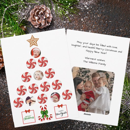 Christmas Tree of Peppermint Candy，家族写真 シーズンカード