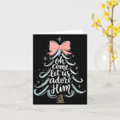 Christmas Tree Oh Come Let Jesus Us Adore Him Coqu カード (黄色い花)
