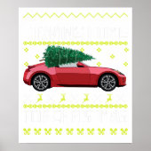 Christmas Tree Oldtimer Car Xmas Ugly Sweater Pull ポスター (正面)