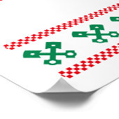 Christmas Tree Oldtimer Car Xmas Ugly Sweater Pull ポスター (角)