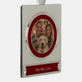 Christmas Tree Ornament Add Your Photo and Text シルバープレートバナーオーナメント (右)