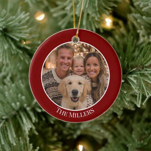 Christmas Tree Ornament Add Your Photo and Text セラミックオーナメント (ツリー)