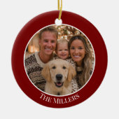 Christmas Tree Ornament Add Your Photo and Text セラミックオーナメント (正面)