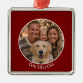 Christmas Tree Ornament Add Your Photo and Text メタルオーナメント (正面)