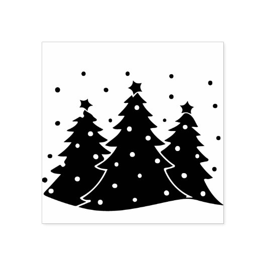 Christmas Tree Ornament Stamp ラバースタンプ (インプリント)