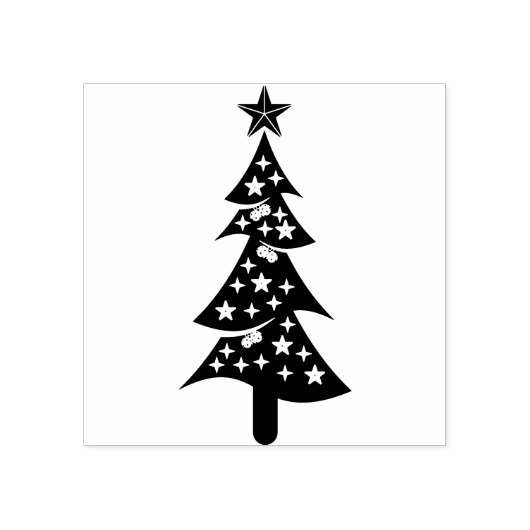 Christmas Tree Ornament Stamp ラバースタンプ (インプリント)