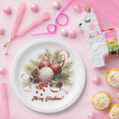 Christmas Tree Ornaments Pine Cones ペーパープレート (パーティー)