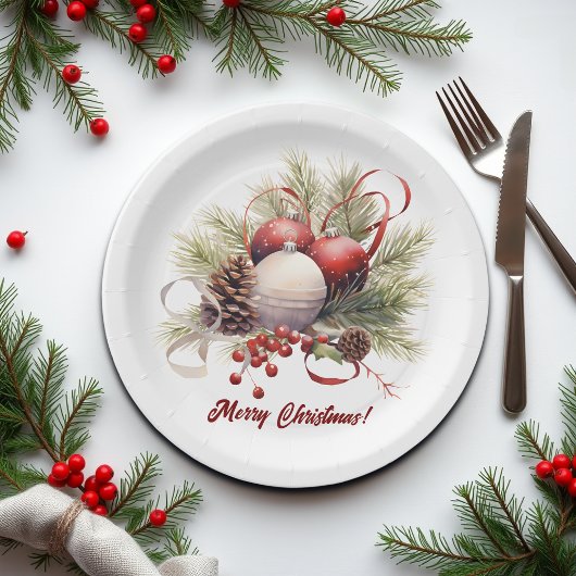 Christmas Tree Ornaments Pine Cones ペーパープレート