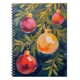 Christmas Tree Ornaments Watercolor ノートブック