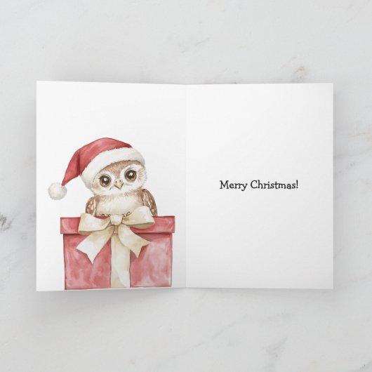 Christmas Tree Owl in a Box カード (内部)