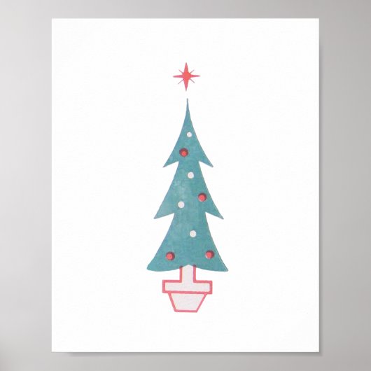 Christmas Tree Painting Vintage 1950s ポスター (正面)
