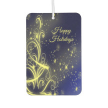 Christmas Tree Party Gold Stars Navy Blue Holidays